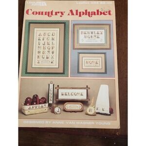 "Country Alphabet" ©1985 Leisure Arts Cross Stitch Chart Leaflet # 344